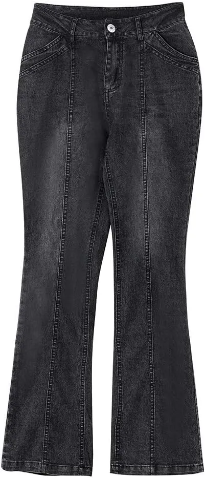 Womens High Waisted Jeans Waisted Trousers Jeans Lace Poket Denim Women's Jeans Straight Leg Loose Stretchy Straight