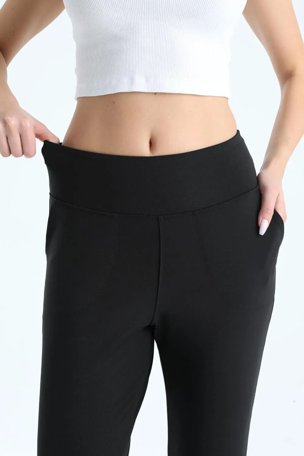 Women's Joggers High Waisted Yoga Pants with Pockets & Lightweight Athletic Leggings Set for Workout, Yoga, Running