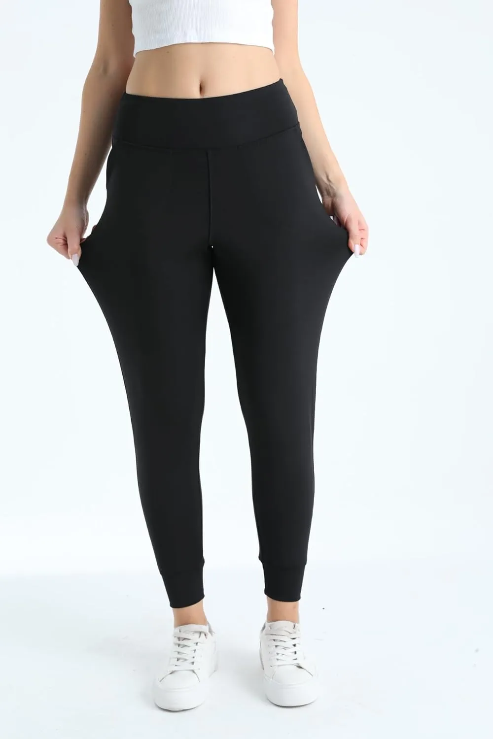 Women's Joggers High Waisted Yoga Pants with Pockets & Lightweight Athletic Leggings Set for Workout, Yoga, Running