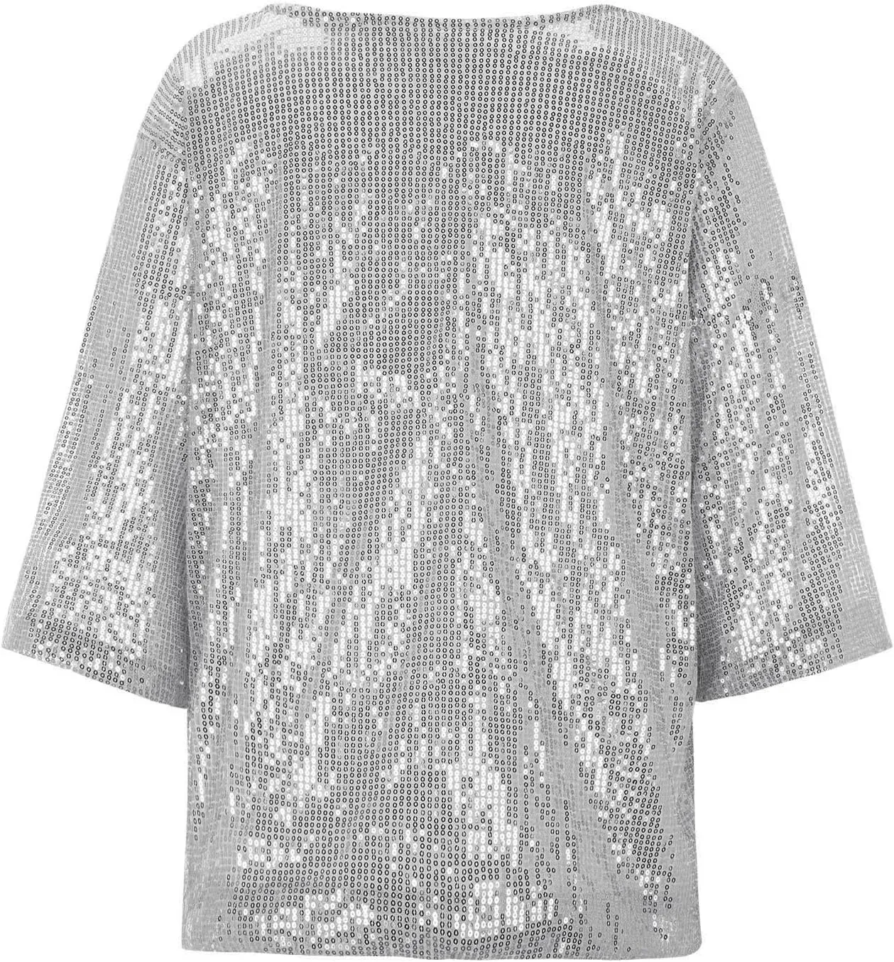 Women's Loose Sequin V Neck Short Sleeve Shirts Glitter Sequins Loose Blouse Tops Basic Basics Long Sleeve Shirt Women