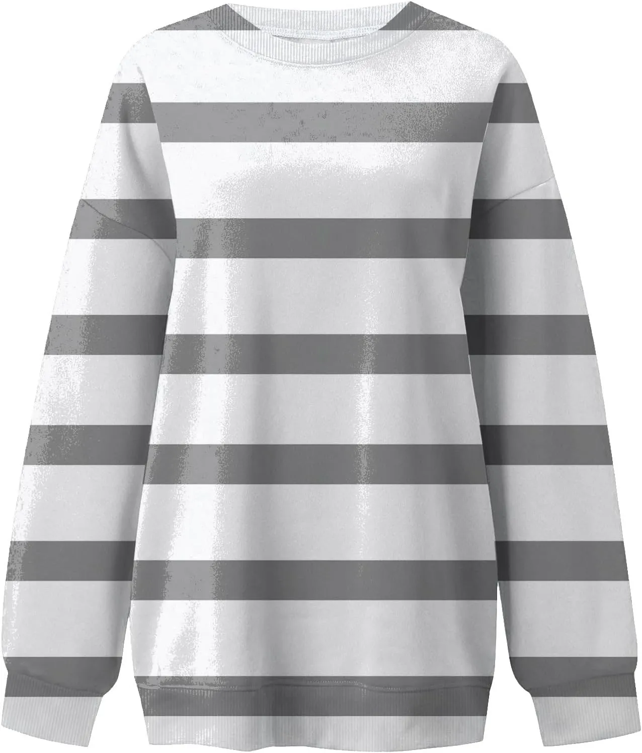 Womens Oversized Sweatshirts Striped Color Block Loose Pullover Workout Hoodies Fall Long Sleeve Round Neck Comfy Tops
