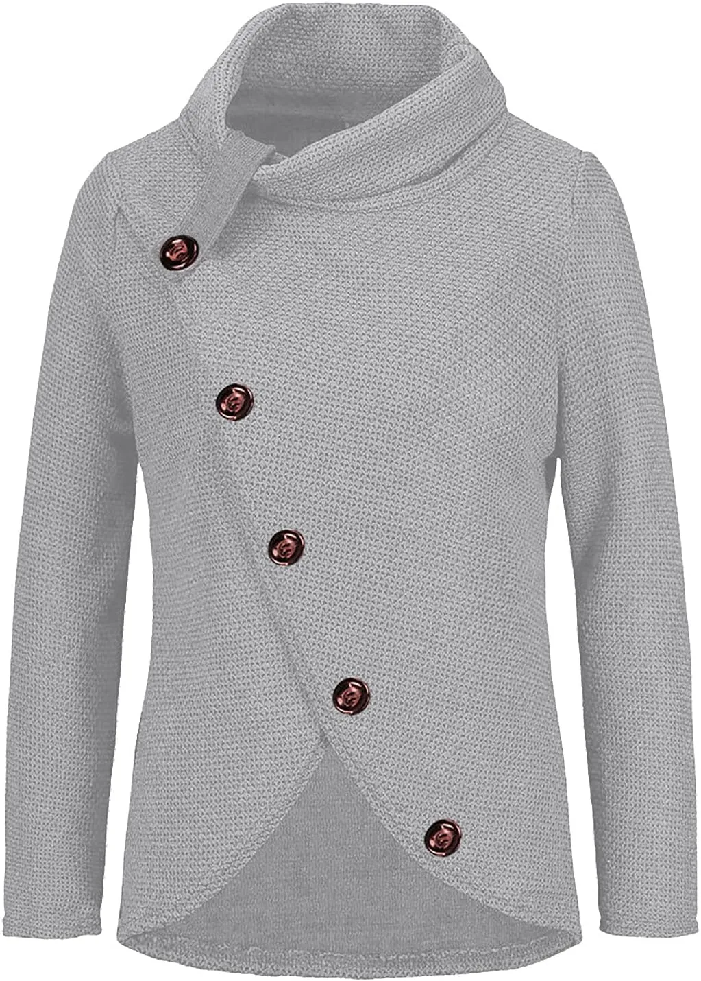 Women's Oversized Turtleneck Spilt Casual Loose Button Knit Tunic Pullover Sweater Blouse Tops 2024 Fall Outfits