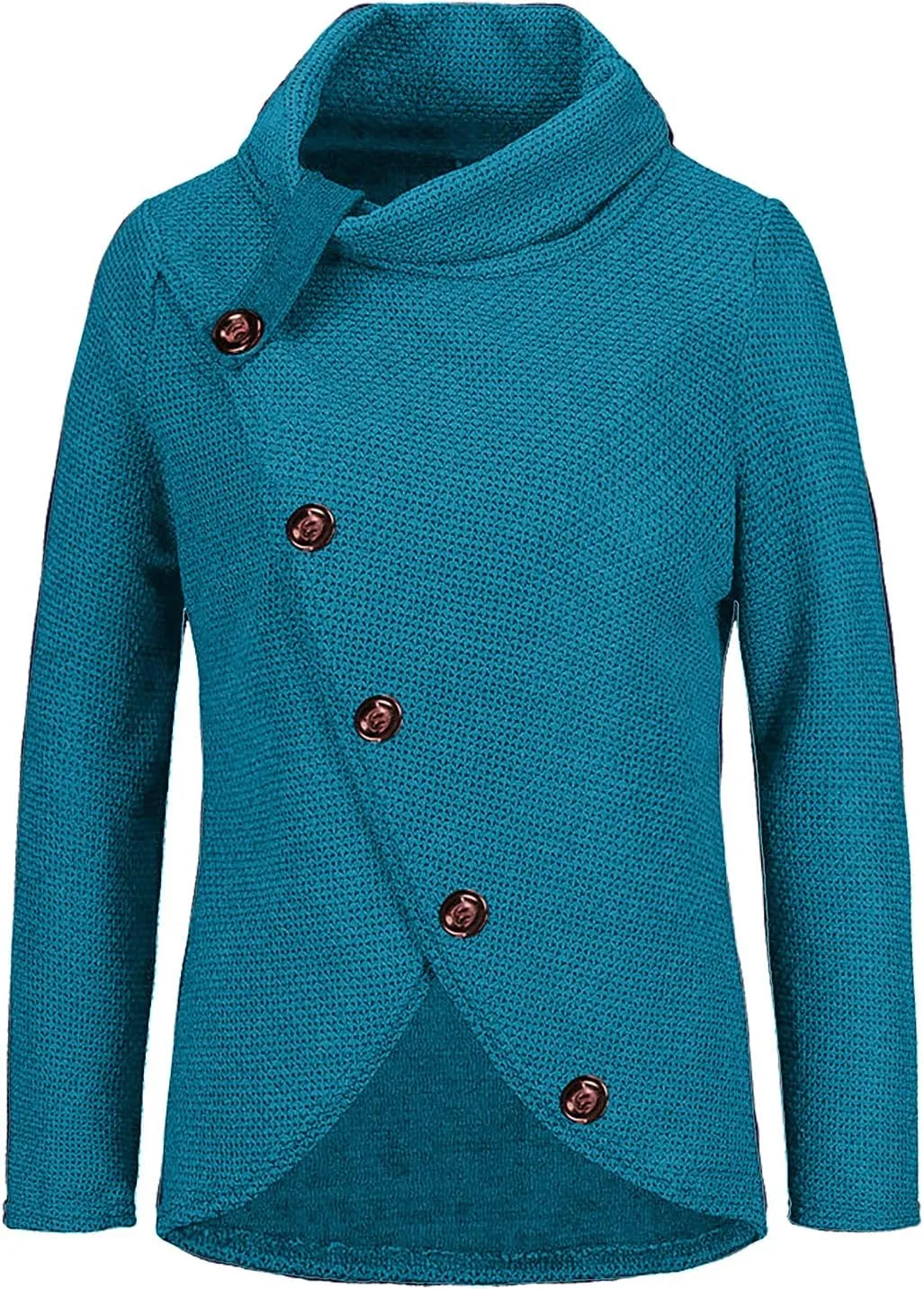 Women's Oversized Turtleneck Spilt Casual Loose Button Knit Tunic Pullover Sweater Blouse Tops 2024 Fall Outfits