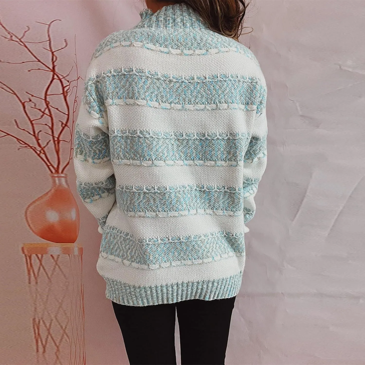 Women's Oversized Turtleneck Sweaters Comfy Long Sleeve Jumper Ribbed Knit Pullover Daily Tops 2024 Fall Outfits