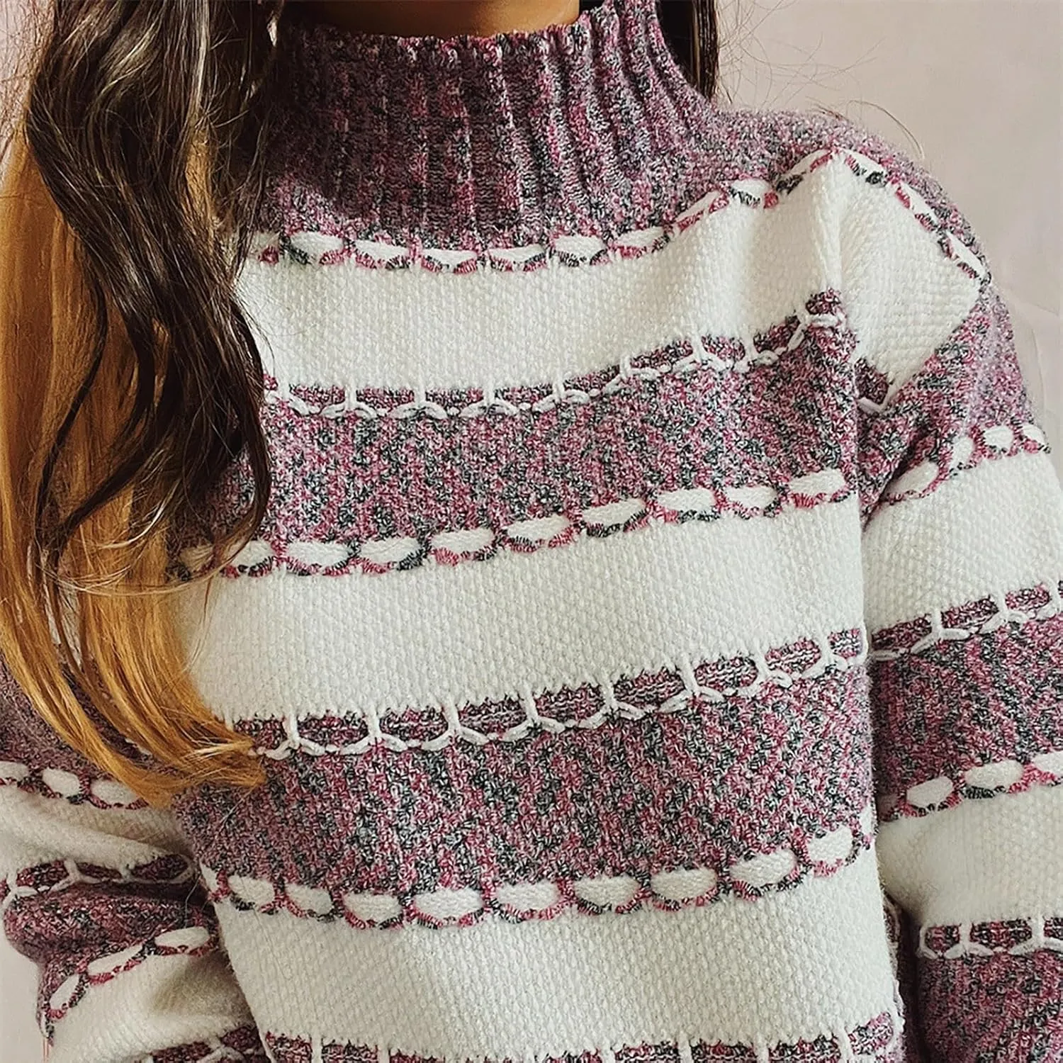 Women's Oversized Turtleneck Sweaters Comfy Long Sleeve Jumper Ribbed Knit Pullover Daily Tops 2024 Fall Outfits