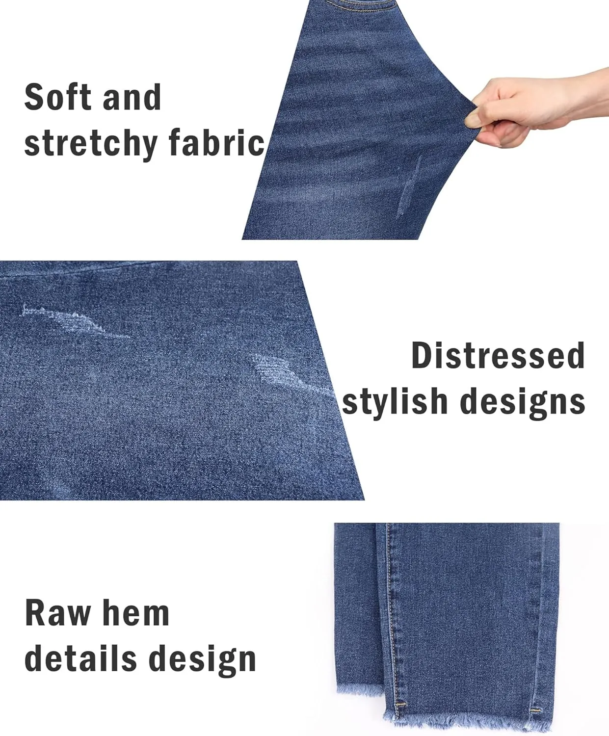 Womens Plus Size Skinny Jeans High Waisted Stretchy Classic Ankle Jean
