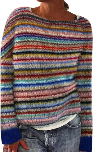 Womens Pullover Sweaters Cropped Lapel Collar V Neck Chunky Knitted Casual Slouchy Loose Jumper Tops Fashion 2024