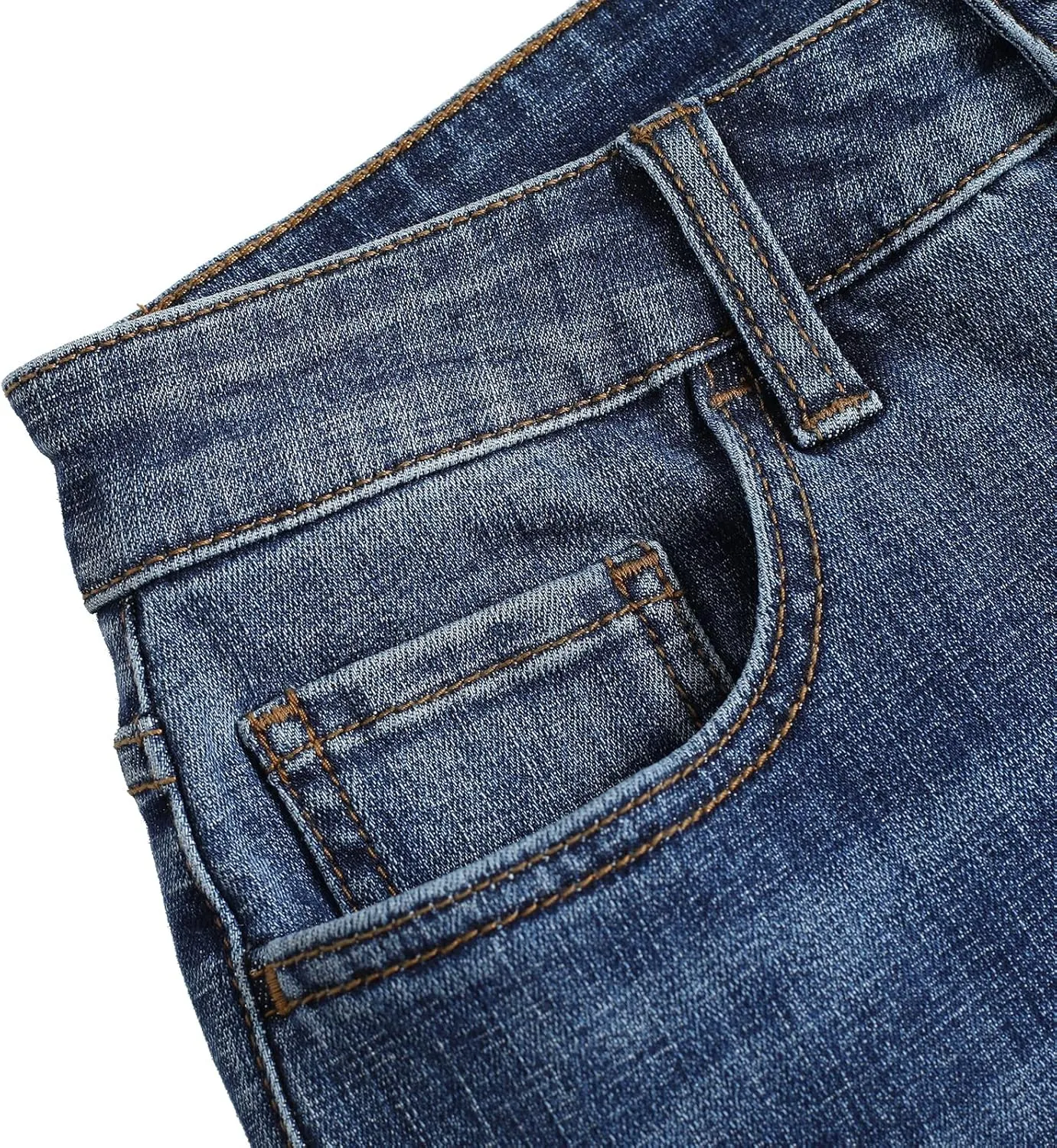Women's Slim Mid Waist Split Bell Hem Jeans Casual Classic Denim Pants