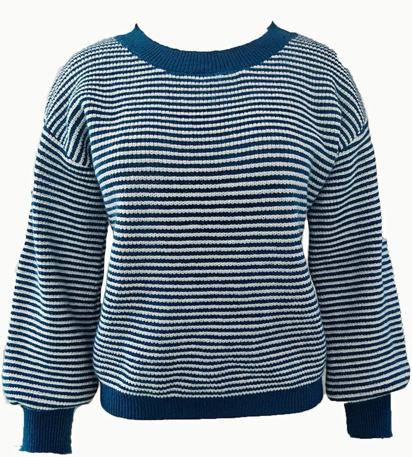 Women's Striped Off Shoulder Sweaters 2024 Fall Crew Neck Long Sleeve Knit Pullover Tops Casual Cozy Sweaters