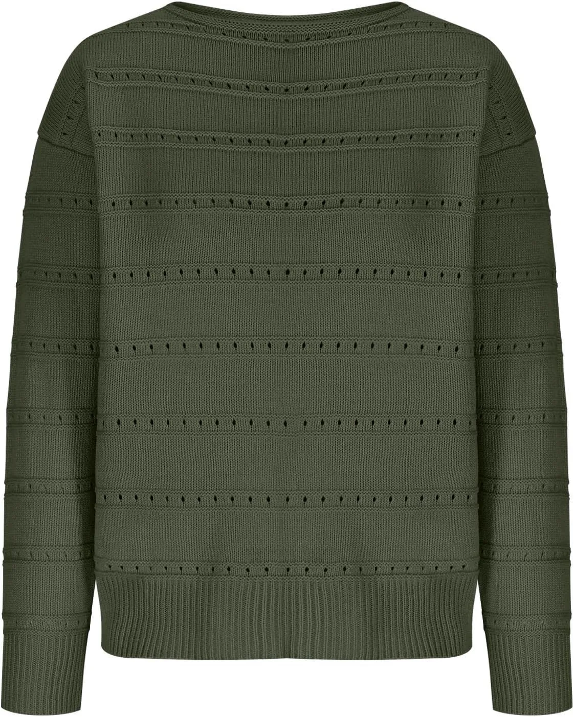 Womens Striped Sweater Casual Ribbed Knit Oversized Sweaters Crewneck Striped Color Block Loose Pullover Cute Tops