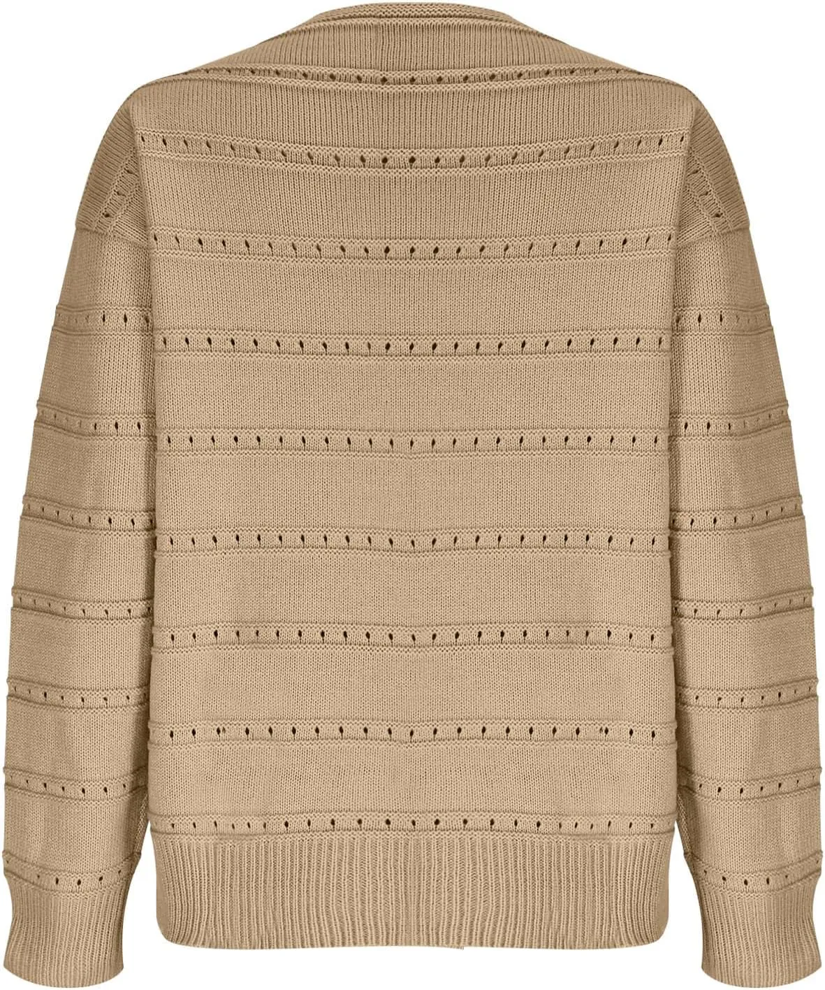 Womens Striped Sweater Casual Ribbed Knit Oversized Sweaters Crewneck Striped Color Block Loose Pullover Cute Tops