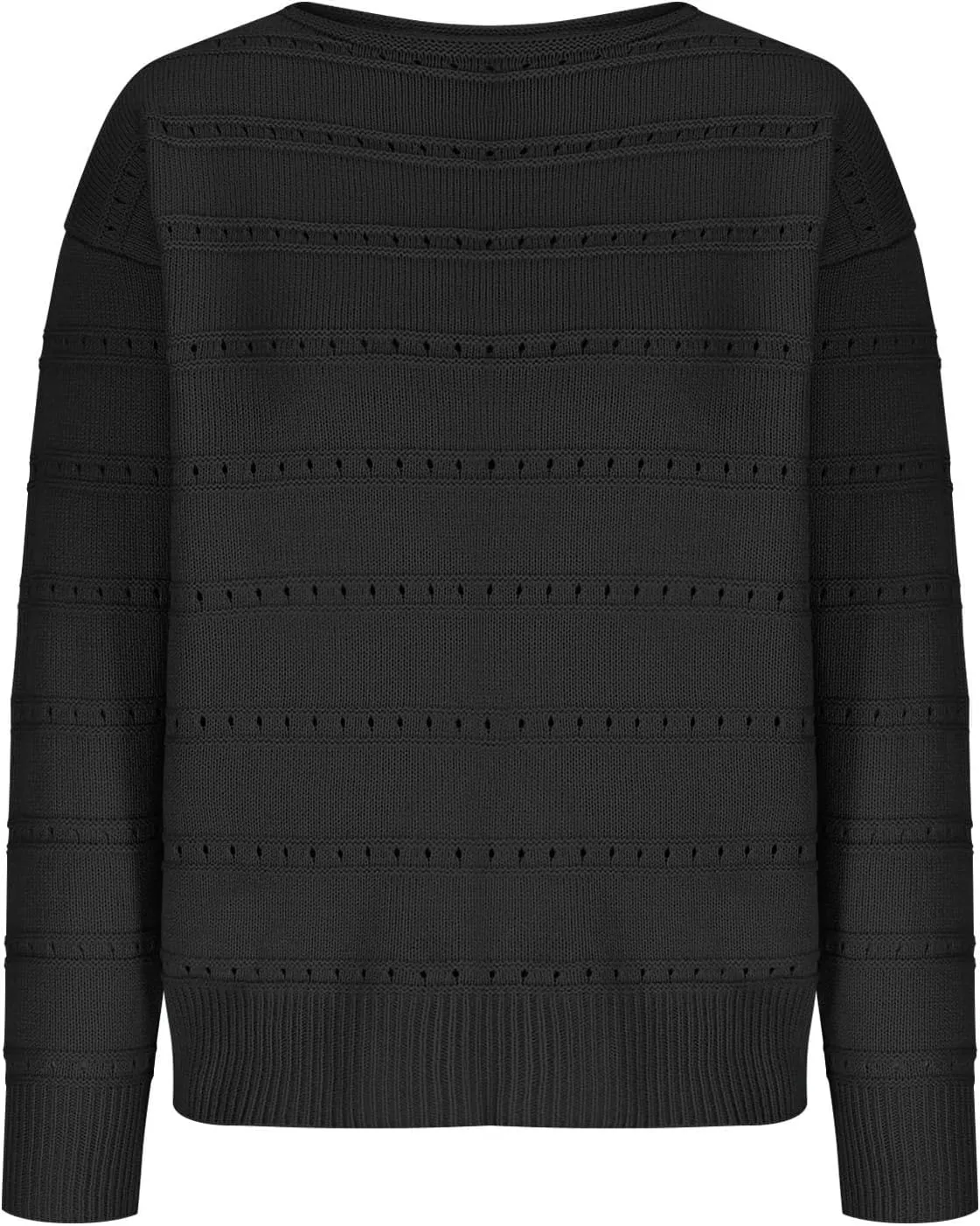 Womens Striped Sweater Casual Ribbed Knit Oversized Sweaters Crewneck Striped Color Block Loose Pullover Cute Tops