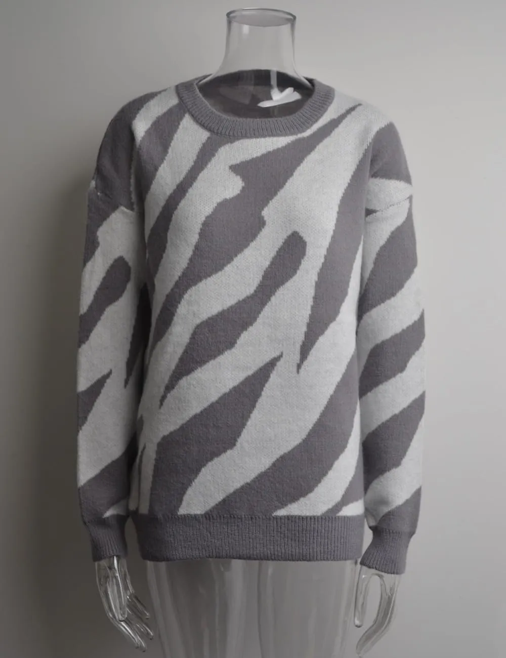 Womens Sweater Top Fall 2024 Oversized Knit Long Sleeve Crochet Pullover Color Block Striped Blouse Tops Boho Clothes