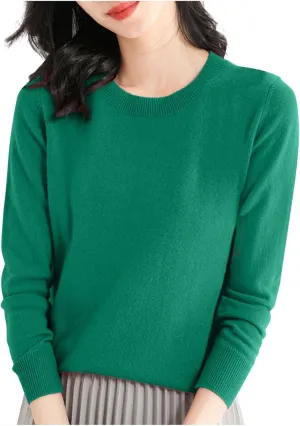 Womens Sweaters Casual Long Sleeve Crewneck Lightweight Knit Pullover Fall Fashion Solid Color Blouse Tops 2024