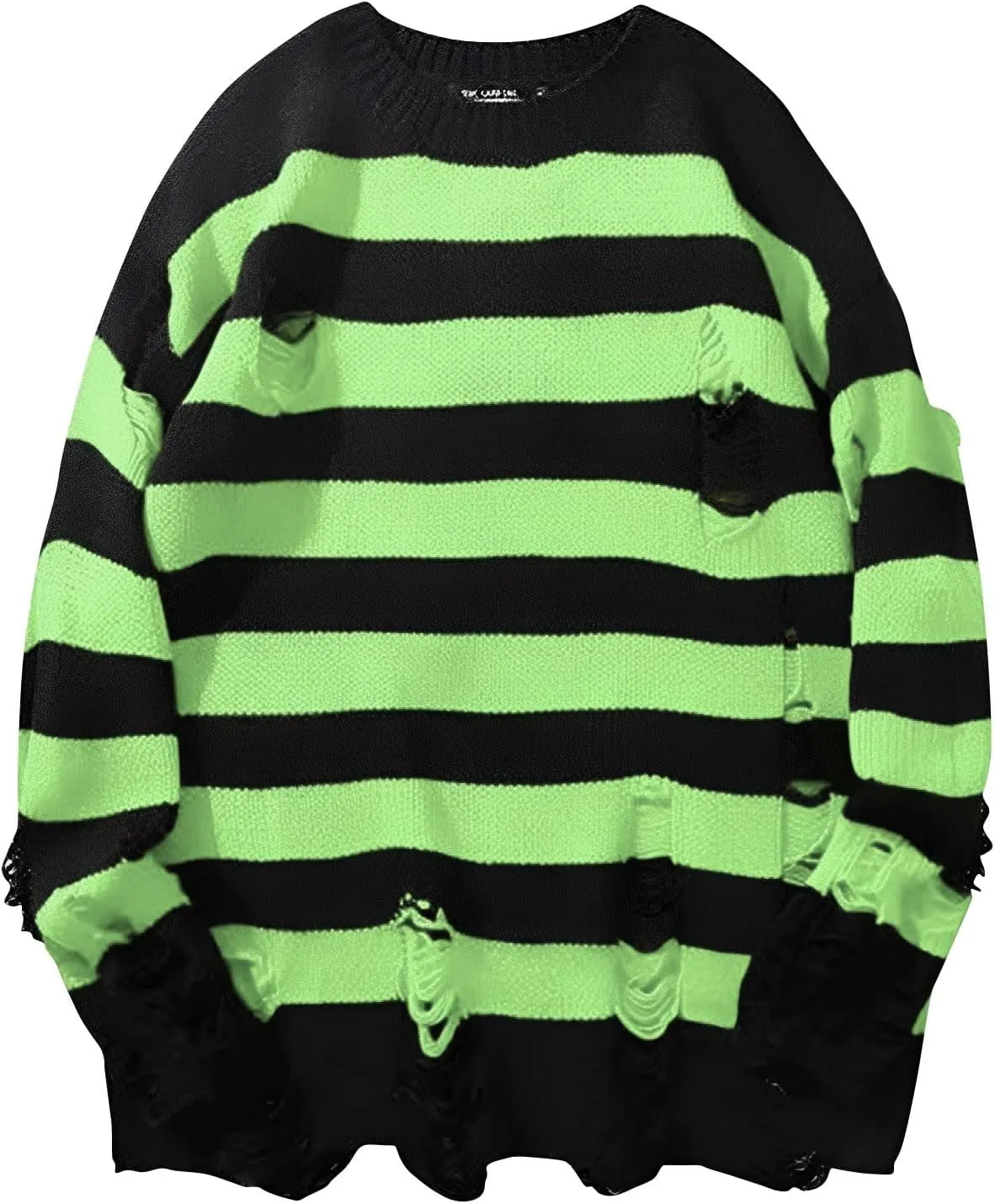 Womens Sweaters Long Sleeve Crew Neck Sweater Top Striped Oversized Pullover for Women 2024 Fall Casual Outfits