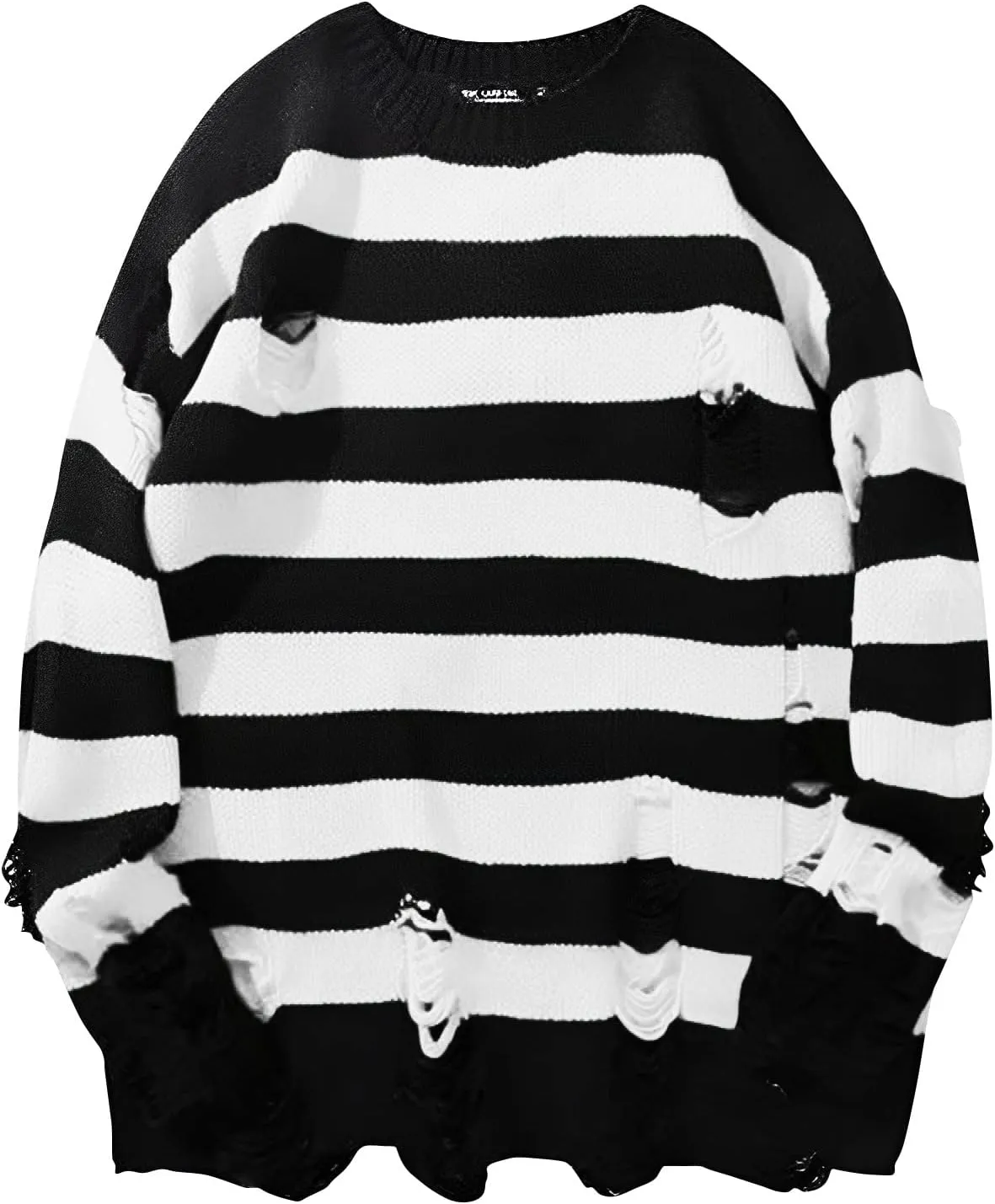 Womens Sweaters Long Sleeve Crew Neck Sweater Top Striped Oversized Pullover for Women 2024 Fall Casual Outfits