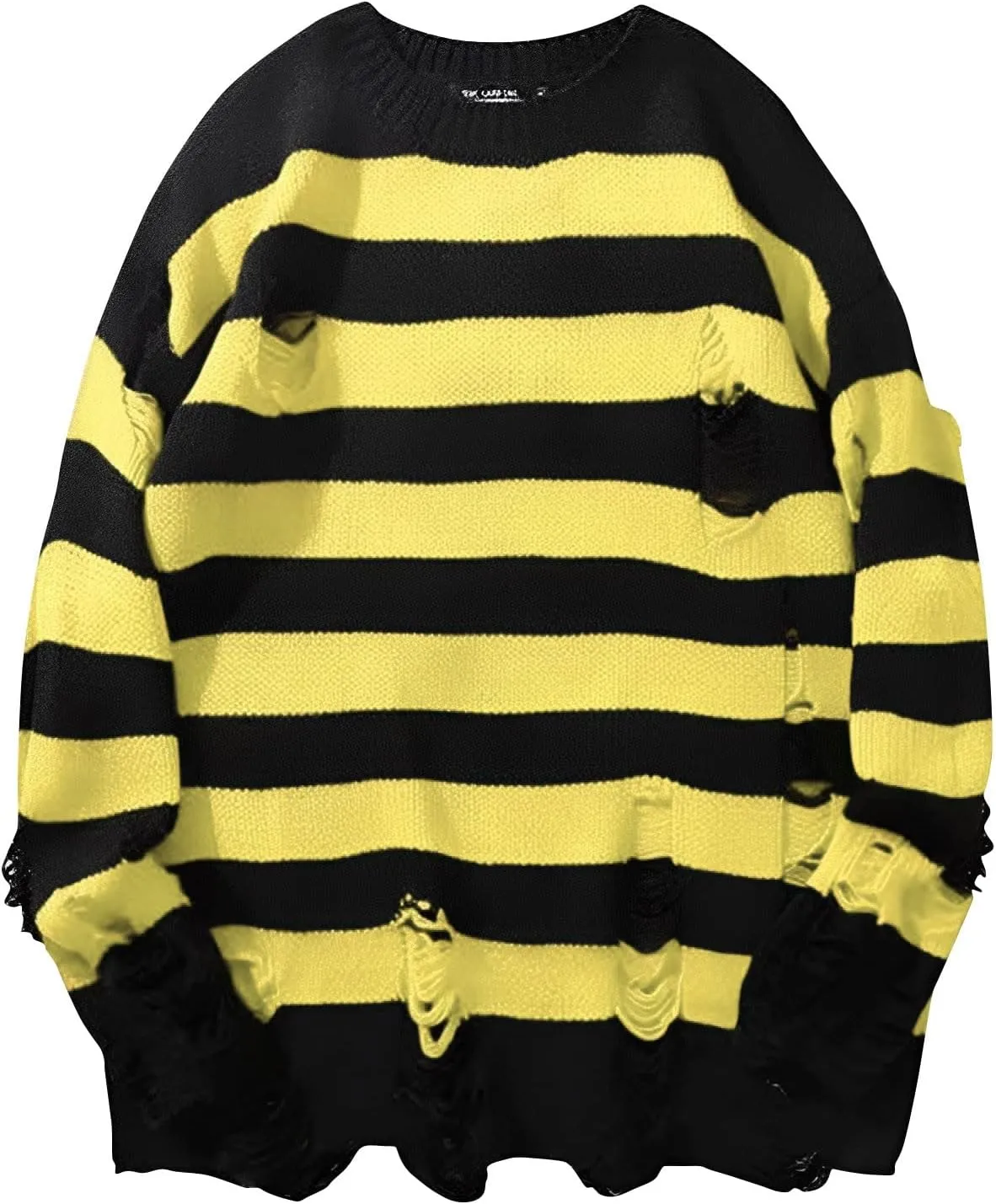 Womens Sweaters Long Sleeve Crew Neck Sweater Top Striped Oversized Pullover for Women 2024 Fall Casual Outfits