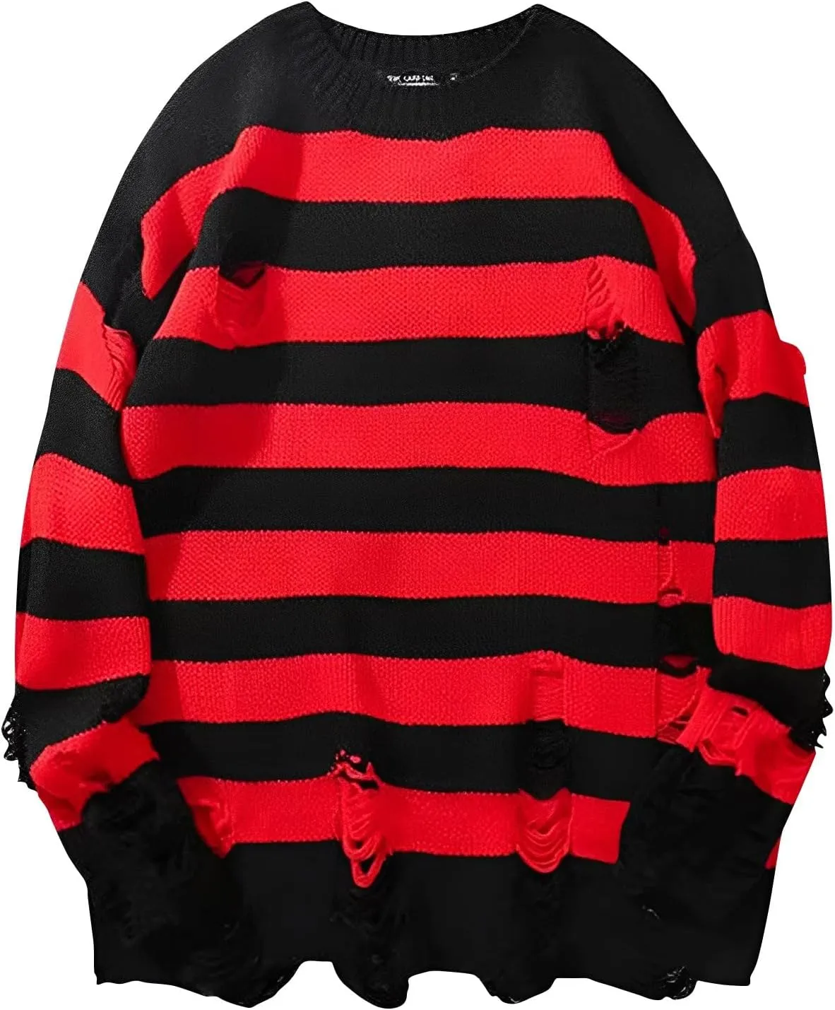 Womens Sweaters Long Sleeve Crew Neck Sweater Top Striped Oversized Pullover for Women 2024 Fall Casual Outfits