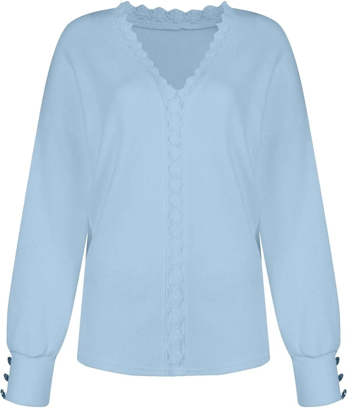 Womens Sweaters Trendy Fashion Long Sleeve Shirts Crochet V Neck Knit Pullover Tops Outfits Fall 2024 Oversized