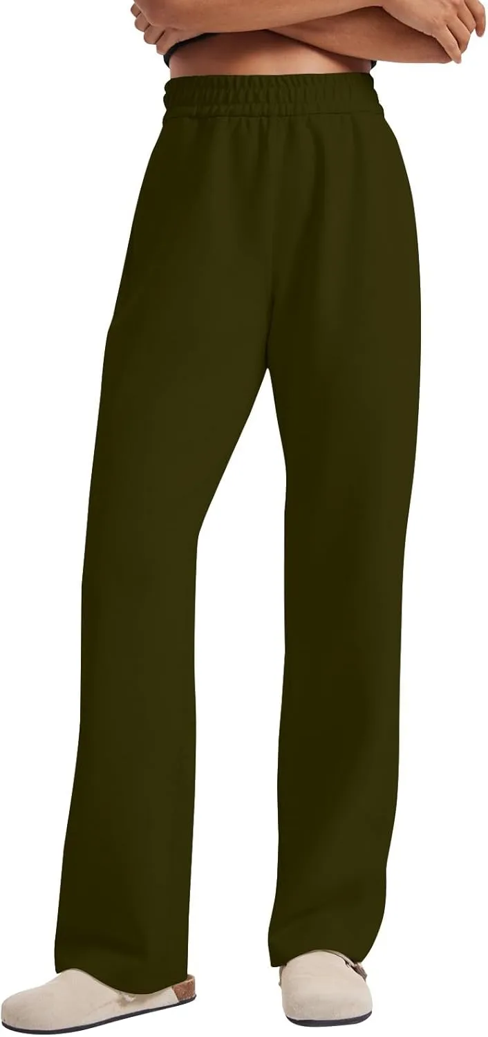 Women's Sweatpants Baggy Comfy Soft Drawstring High Waisted Workout Pants Wide Leg Lounge Pants with Pockets