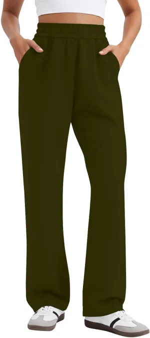 Women's Sweatpants Baggy Comfy Soft Drawstring High Waisted Workout Pants Wide Leg Lounge Pants with Pockets
