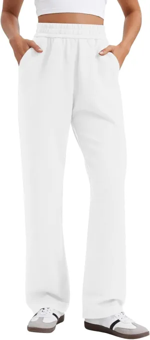 Women's Sweatpants Baggy Comfy Soft Drawstring High Waisted Workout Pants Wide Leg Lounge Pants with Pockets