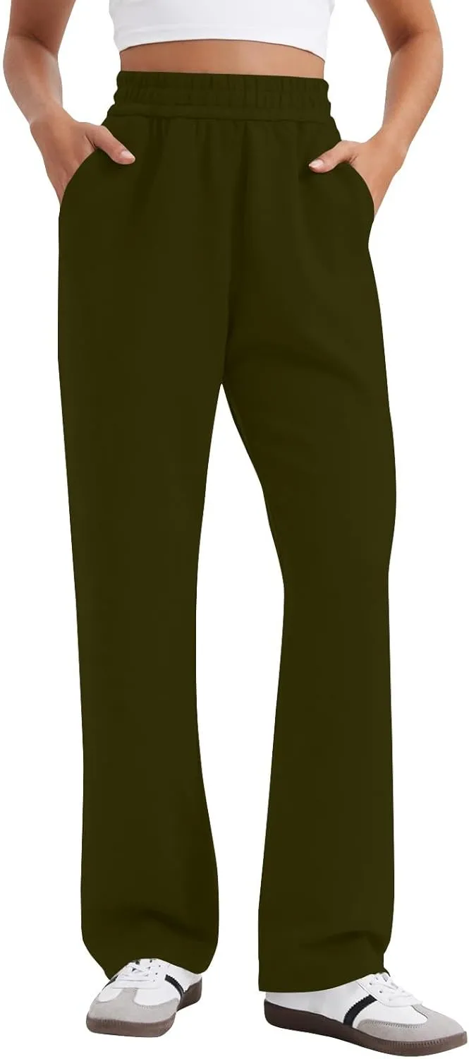 Women's Sweatpants Baggy Comfy Soft Drawstring High Waisted Workout Pants Wide Leg Lounge Pants with Pockets