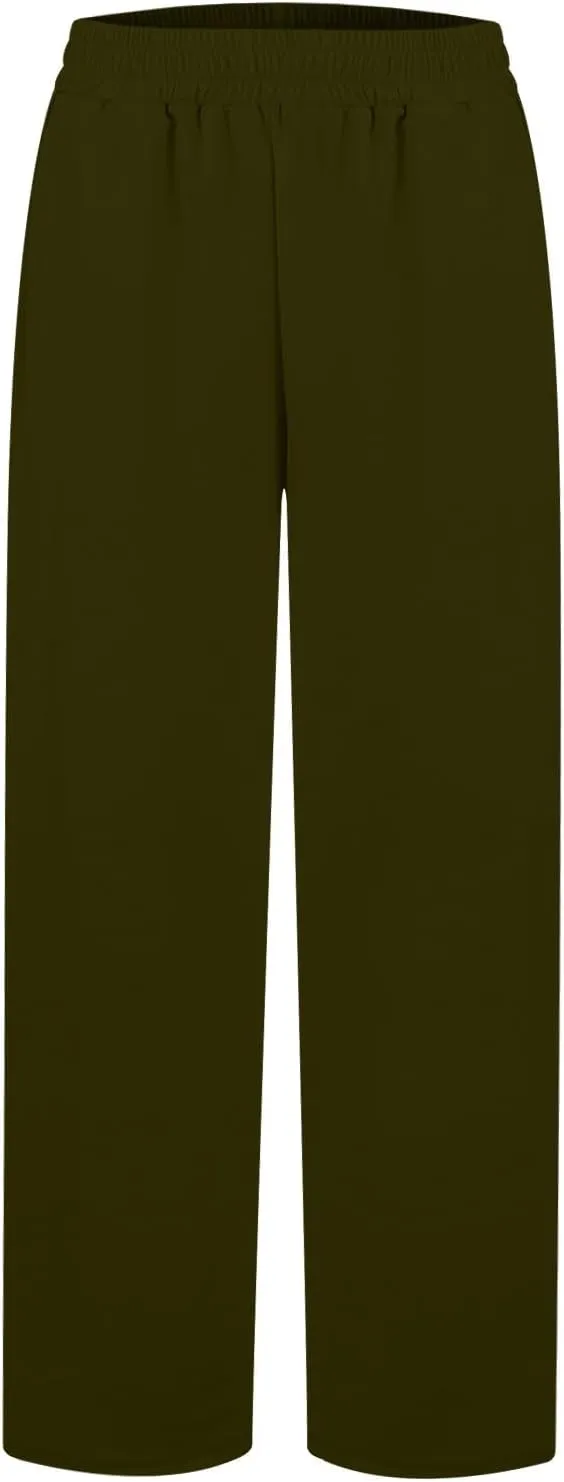Women's Sweatpants Baggy Comfy Soft Drawstring High Waisted Workout Pants Wide Leg Lounge Pants with Pockets