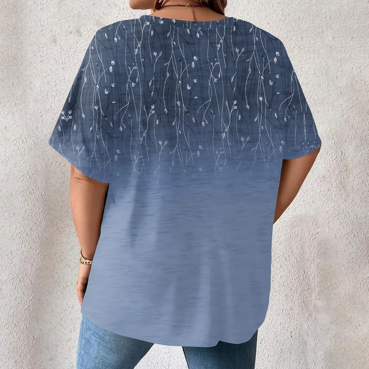 Womens Tops Women's Oversized T Shirts Summer Short Sleeve Loose Fit Casual Crewneck Print Tunic Tops with Pockets