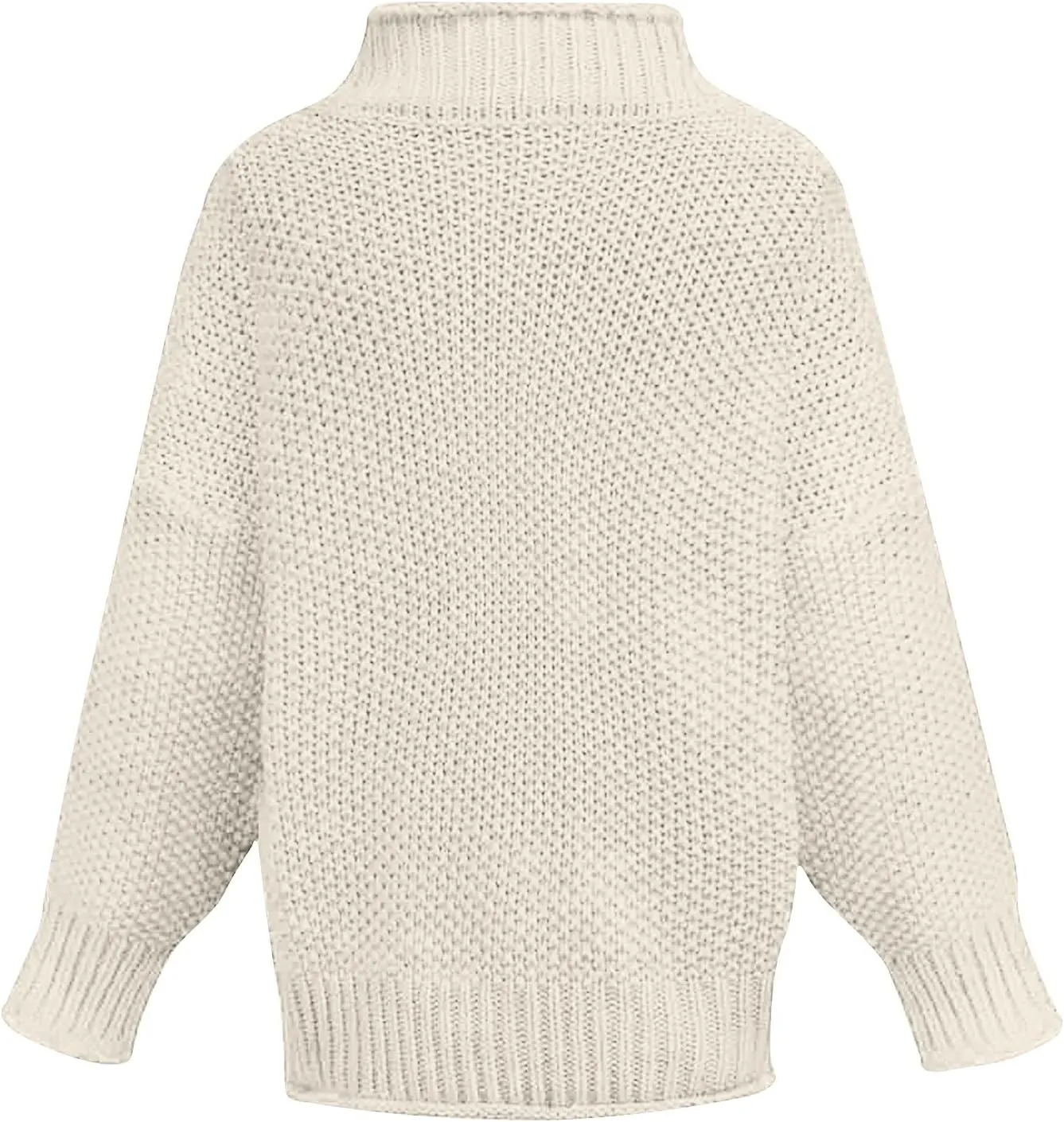 Womens Turtleneck Long Sleeve Sweater Solid Color Sweater Winter Trendy Sweater Loose Fitting Sweater Blouse
