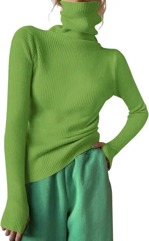 Womens Turtleneck Oversized Sweaters Wool Knit Bottom Female Long Sleeve Thick Loose Pullover Sweaters for Women