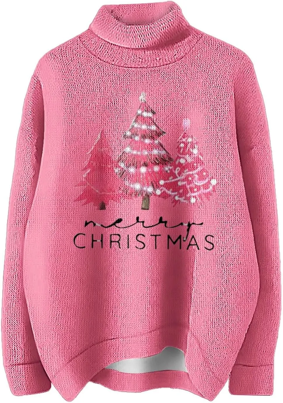 Womens Turtleneck Sweater 2024 Trendy Clothes Oversized Knitted Pullover Casual Trendy Basic Loose Daily Jumper Top