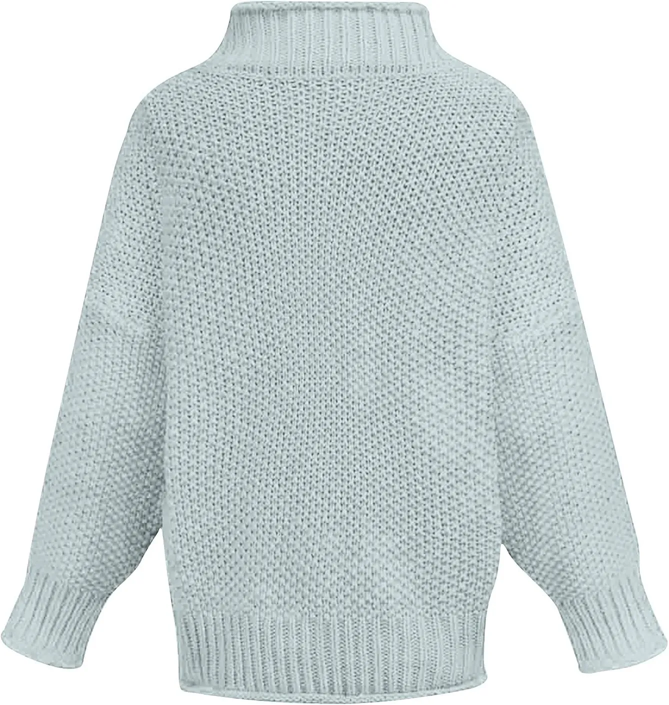 Womens Turtleneck Sweater Long Sleeve Knitted Sweater Winter Fashion Sweaters Casual Oversized Sweater Blouse