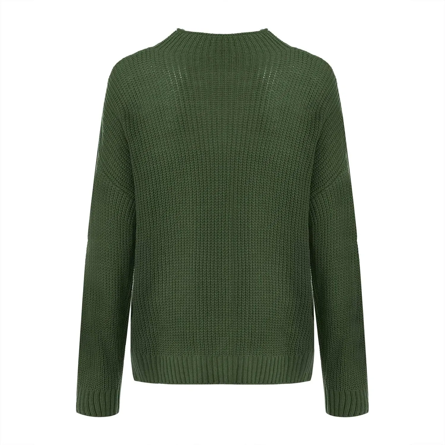 Womens Turtleneck Sweater Long Sleeve Solid Color Sweater Casual Trendy Sweater Regular Fit Sweats Knitted Sweater