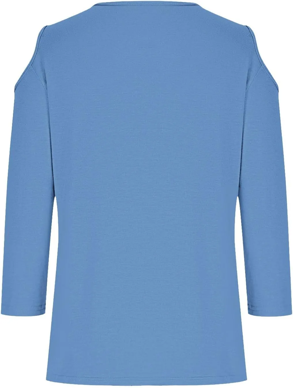 Womens V Neck Cold Shoulder 3/4 Sleeve Tops Casual Shirt Dressy Blouse Trendy Tshirts Gifts for Her Fashion Cothes Tee
