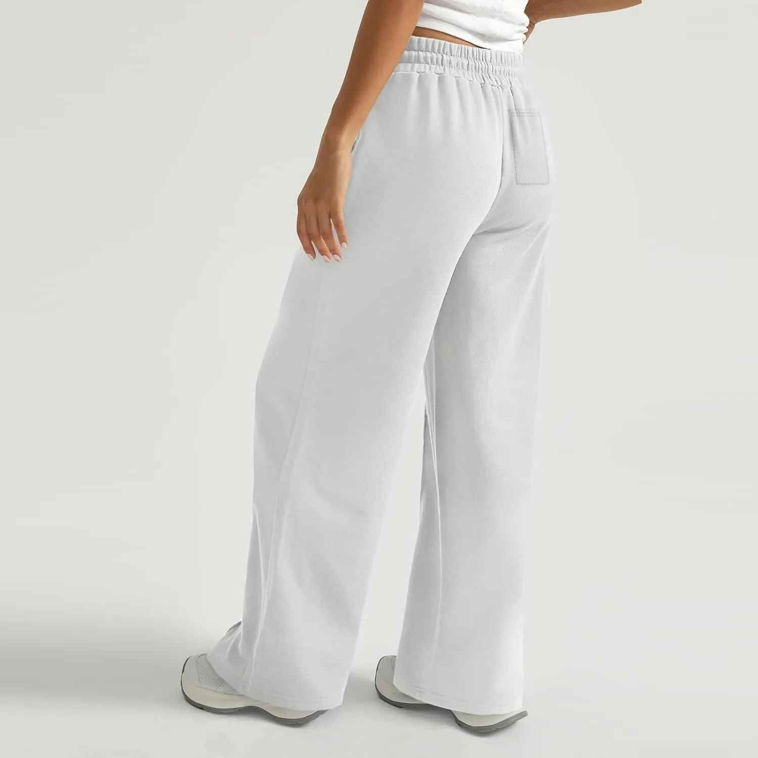 Womens Wide Leg Sweatpants Casual Drawstring High Waisted Flared Sweatpants Baggy Lightweight Joggers with Pockets