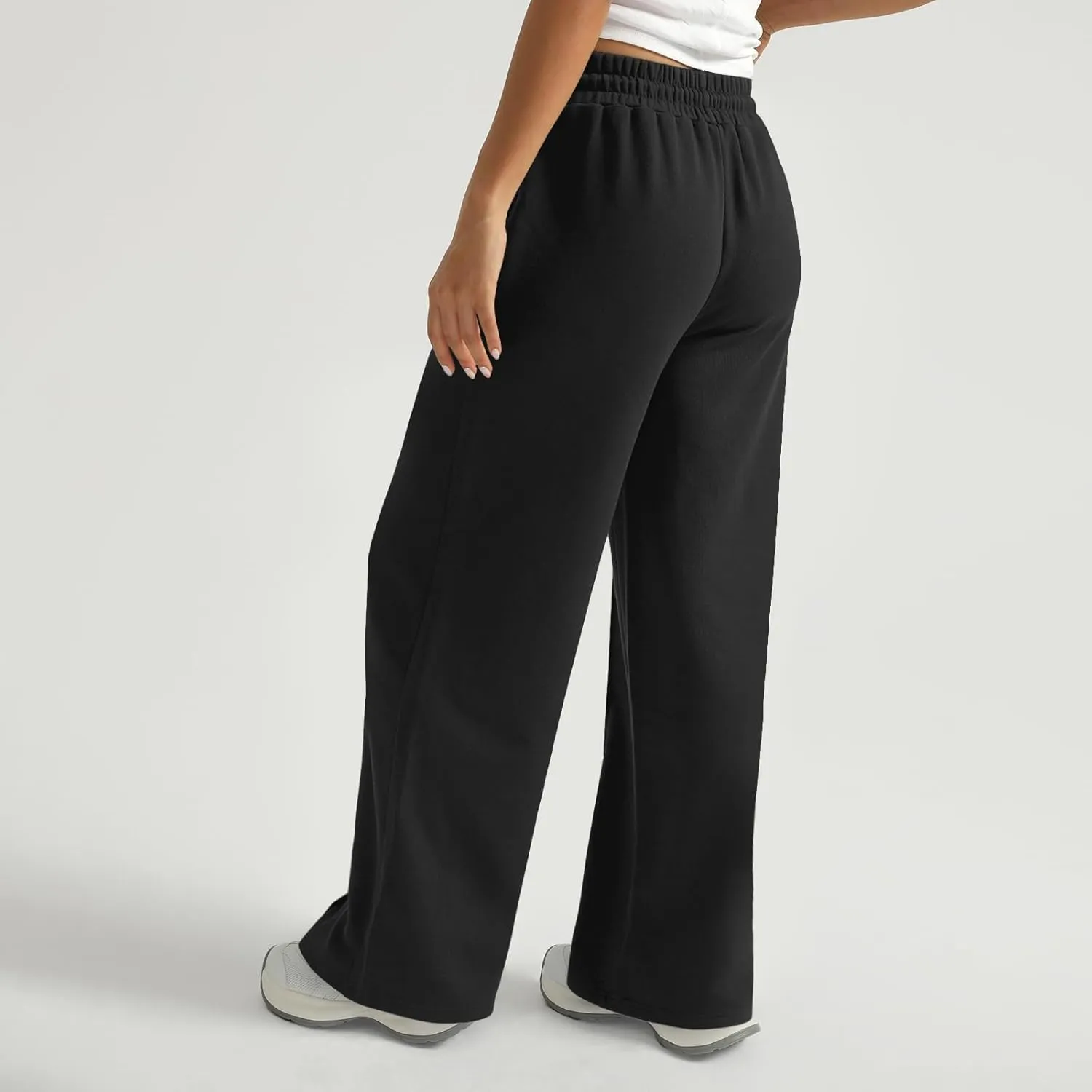 Womens Wide Leg Sweatpants High Waisted Straight Leg Baggy Pants Drawstring Athletic Joggers Warm Clothes 2025