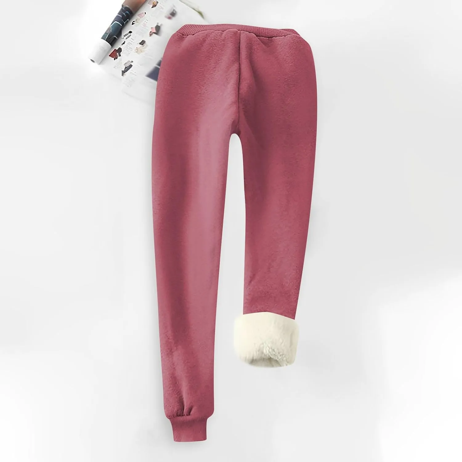 Women's Winter Warm Fleece Lined Pants Sherpa Athletic Jogger Thick Drawstring Pants with Pocket
