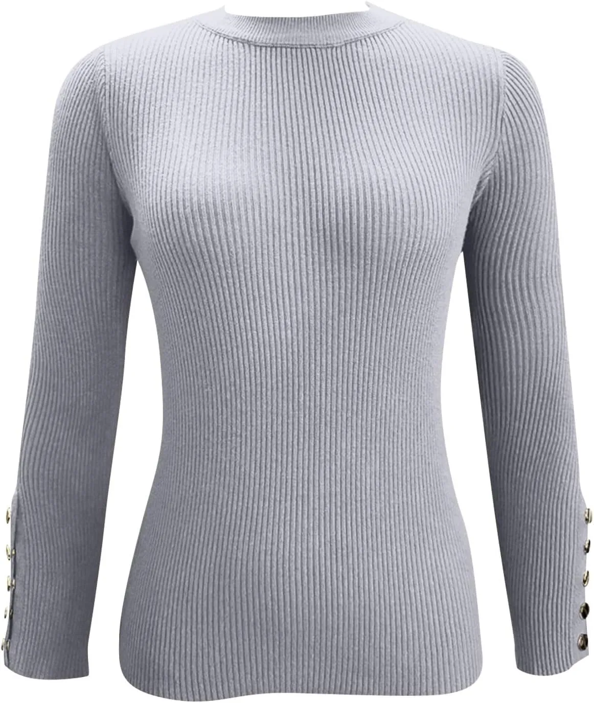 Work Blouse Long Sleeve Mock Neck Ribbed Knit Sweater Work Winter Button Down Western Tops Fall Travel Sexy Outfits