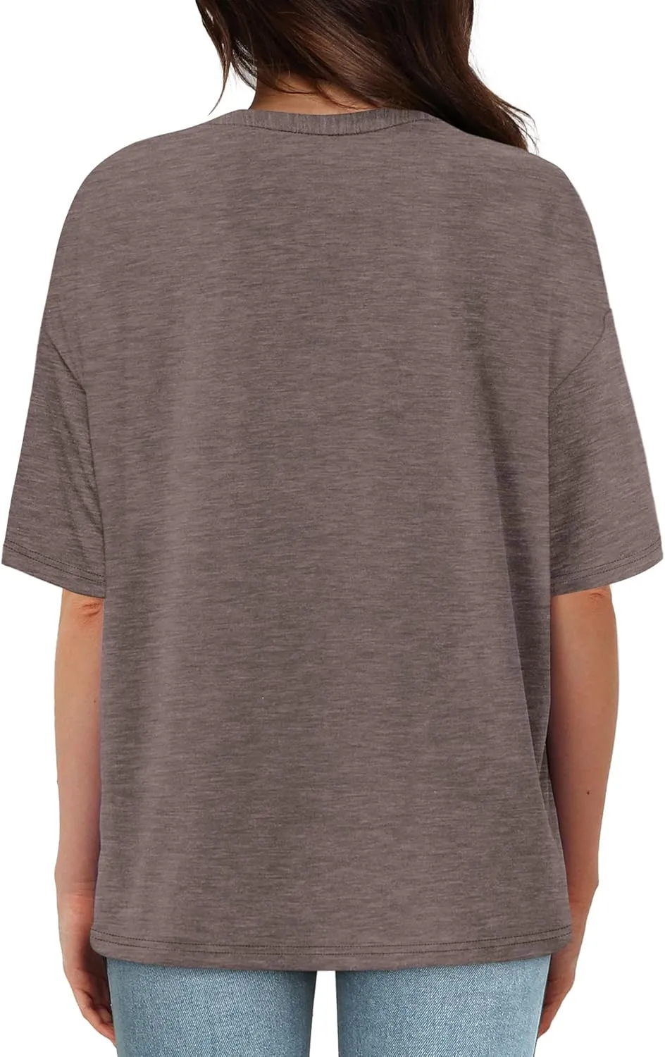 XIEERDUO Oversized T Shirts for Women Summer Short Sleeve Tops Loose Scook Neck