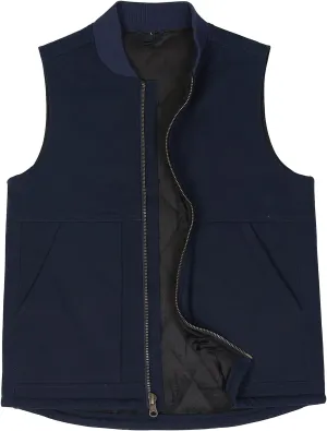 ZENTHACE Men's Arctic Quilted Lined Duck Vest Washed Full Zip Up Utility Rugged Canvas Work Vest Jacket