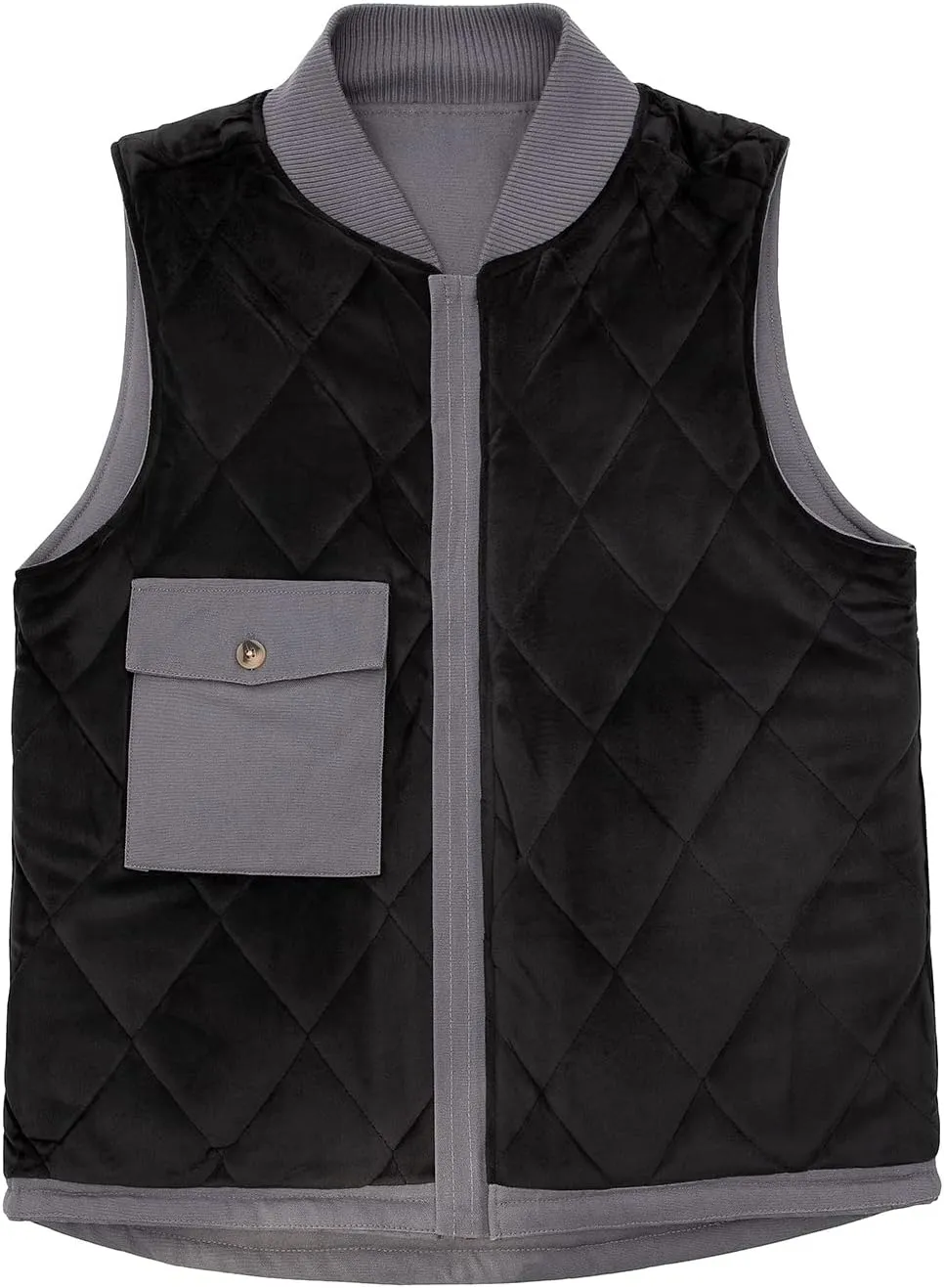 ZENTHACE Men's Arctic Quilted Lined Duck Vest Washed Full Zip Up Utility Rugged Canvas Work Vest Jacket