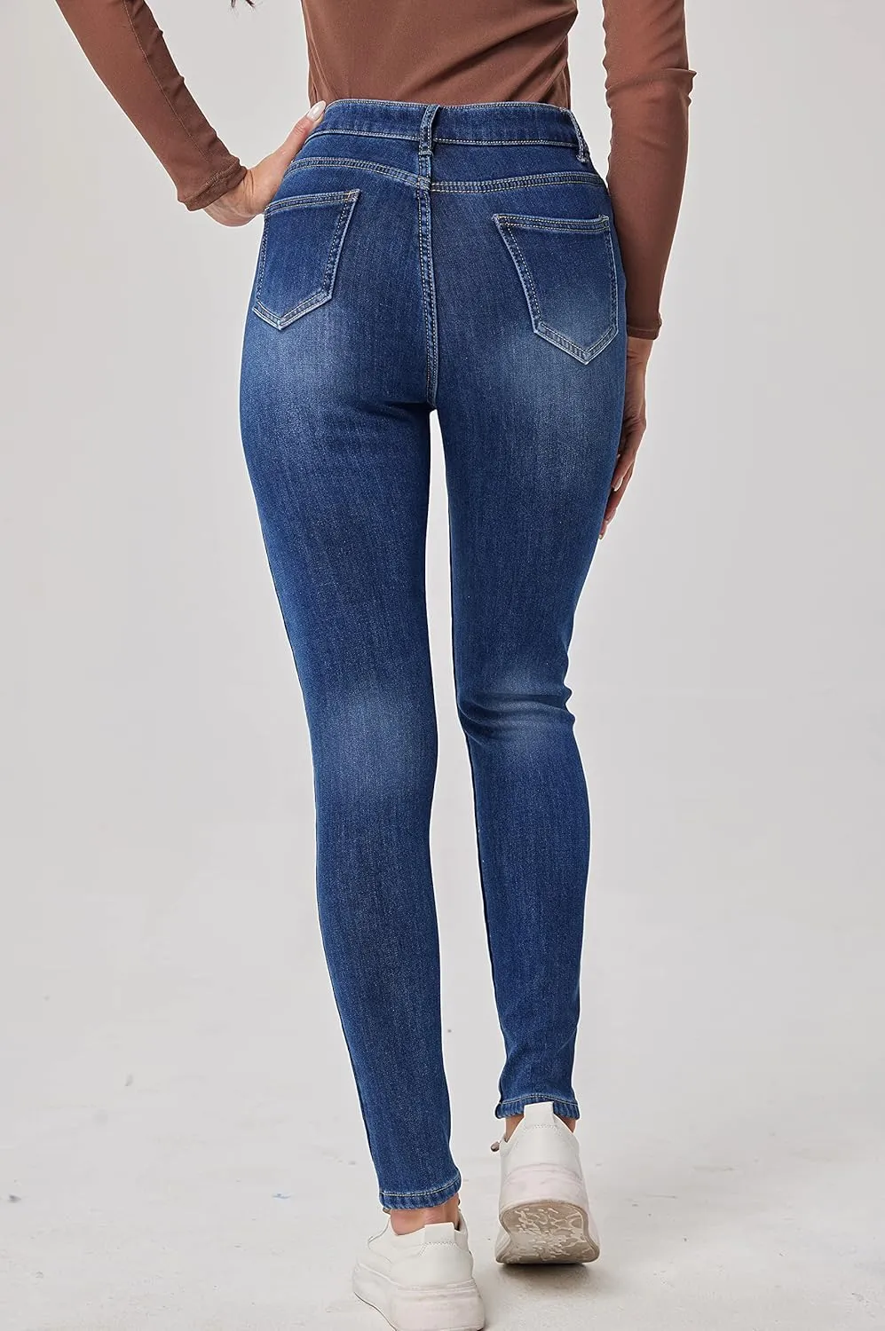 zsangbee Women's Thermal Jeans Fleece Lined Jeans Winter Skinny Jeans Warm Denim Pants